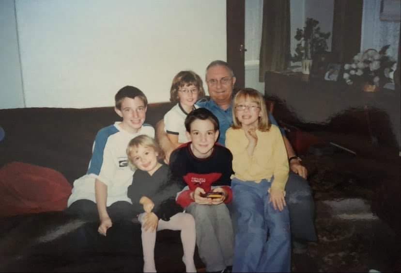 Grandy with his grandchildren when they were young
